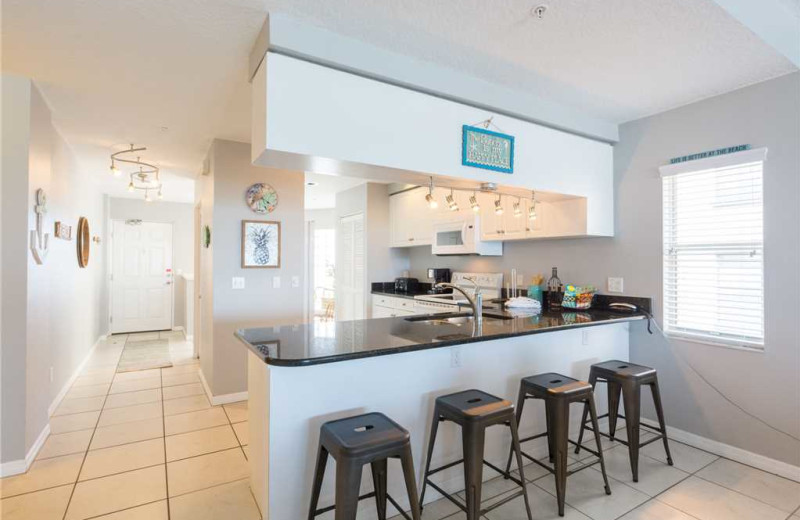 Rental kitchen at Crimson Resort.