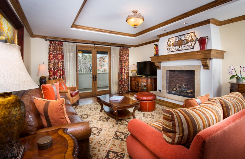 Guest living room at The Arrabelle at Vail Square, A RockResort.