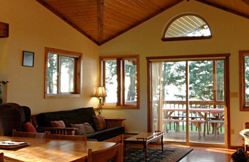 Cottage living room at West Beach Resort.