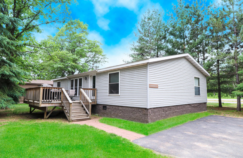 Cabin exterior at Sand Lake Resort.