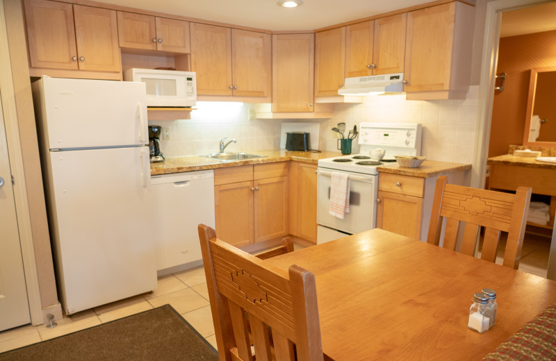 Guest kitchen at Banff Rocky Mountain Resort.