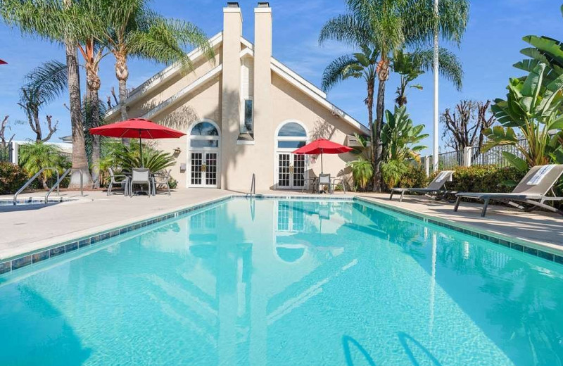 Outdoor pool at Chase Suite Hotel Brea Fullerton.