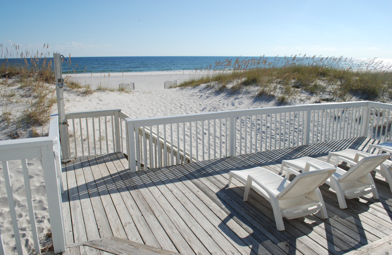 Rental deck at Gulf Shores Vacation Rentals.