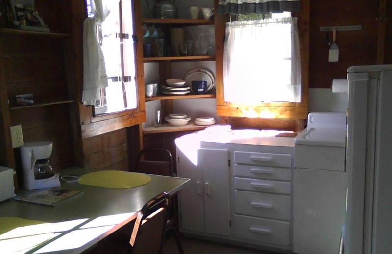 Cabin kitchen at Lake Leelanau Narrows Resort.