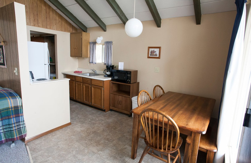 Cabin interior at Indian Trails Resort.