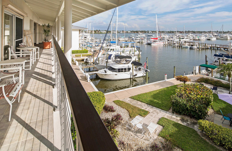 Guest balcony at Cove Inn on Naples Bay.