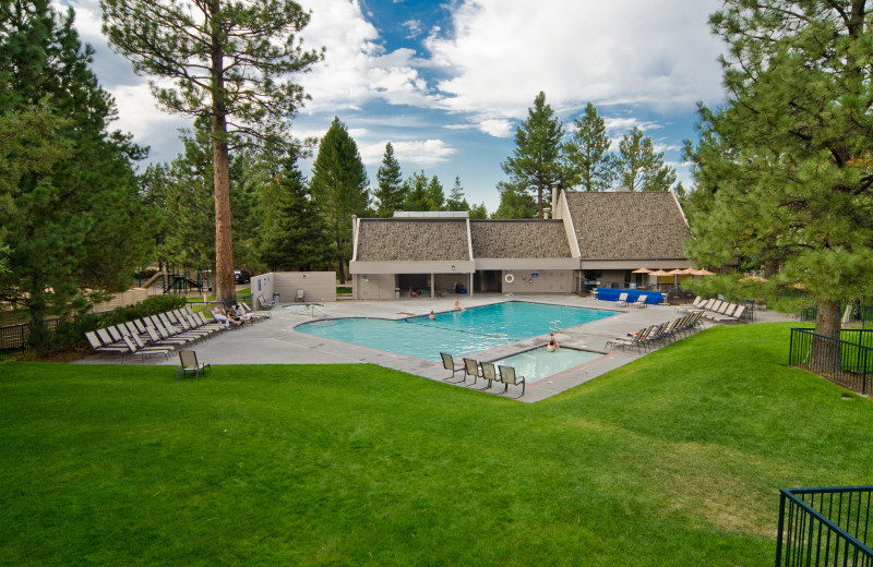 Outdoor pool at Mount Bachelor Village Resort.