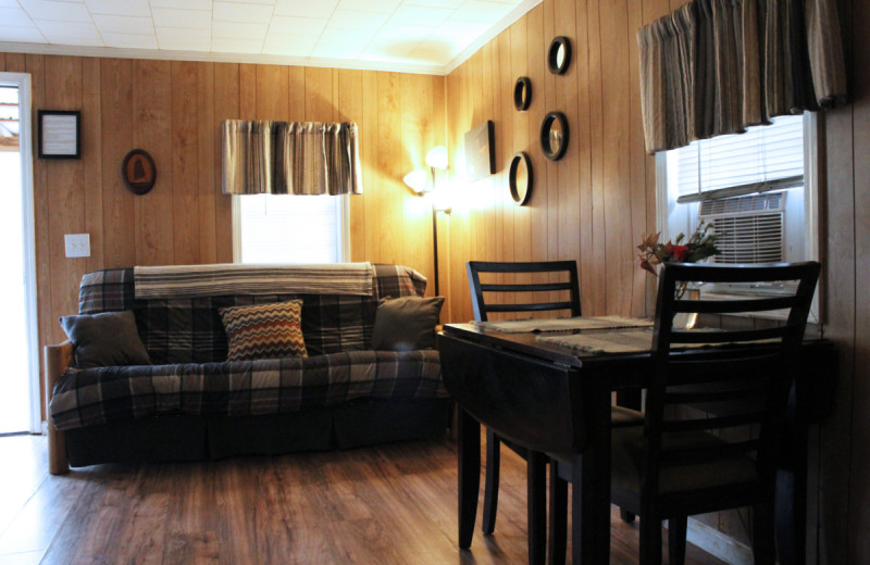 Cabin interior at Berry Creek Cabins.