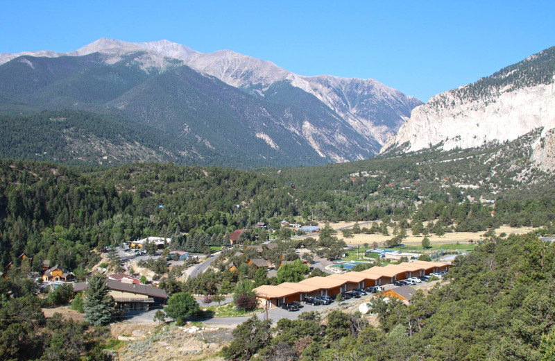 Aerial view of Mt. Princeton Hot Springs Resort.