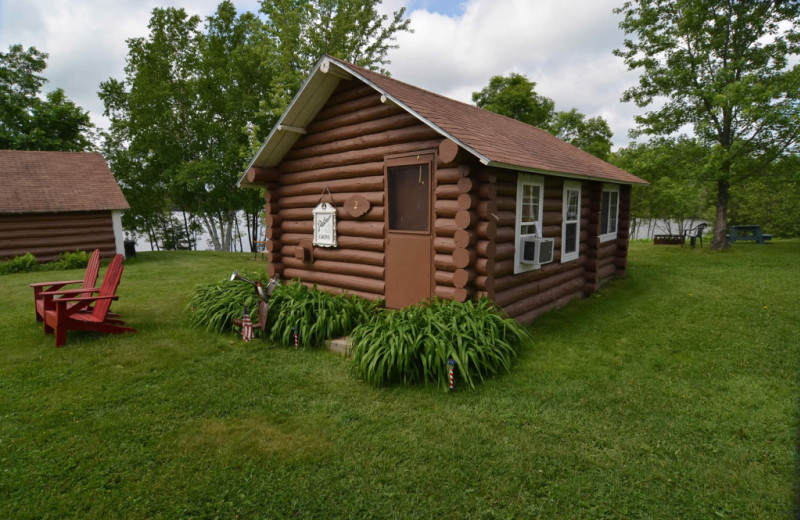 Cabin exterior at Barker Lake Lodge.