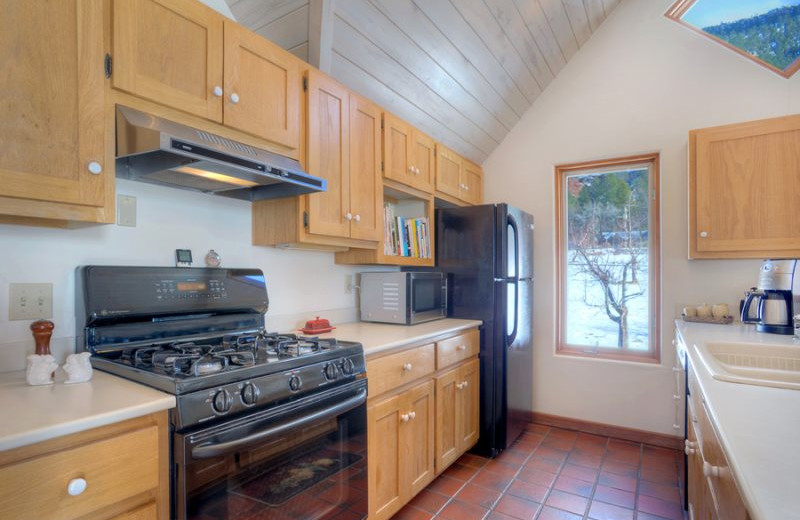 Rental kitchen at Hill Country Lake House.