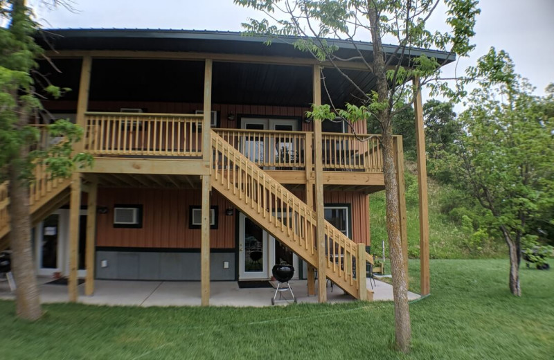 Cabin exterior at Campfire Bay Resort.