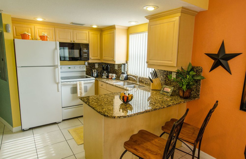 Rental kitchen at Sunsational Beach Rentals. LLC.