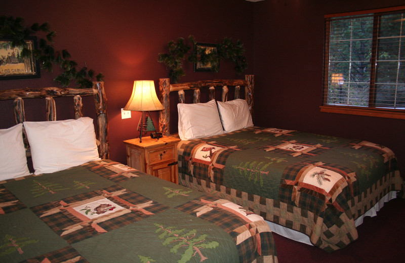 Chalet bedroom at Timber Creek Chalets.