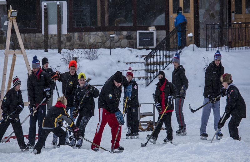 Hockey at Golden Arrow Lakeside Resort.