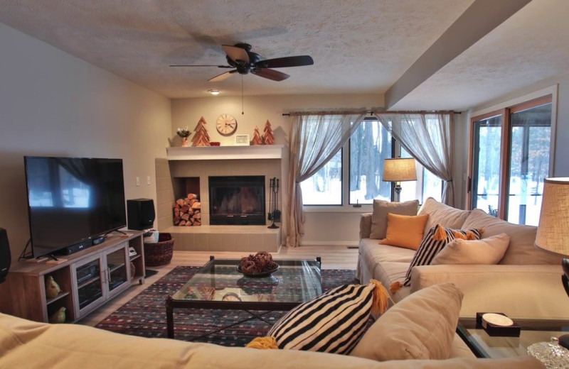 Guest living room at Trout Creek Vacation Condominiums.