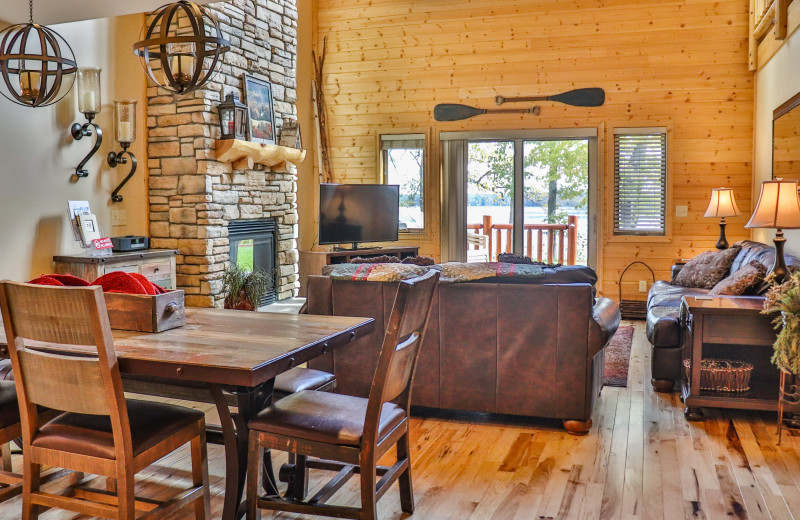 Villa living room at Wilderness Resort Villas.