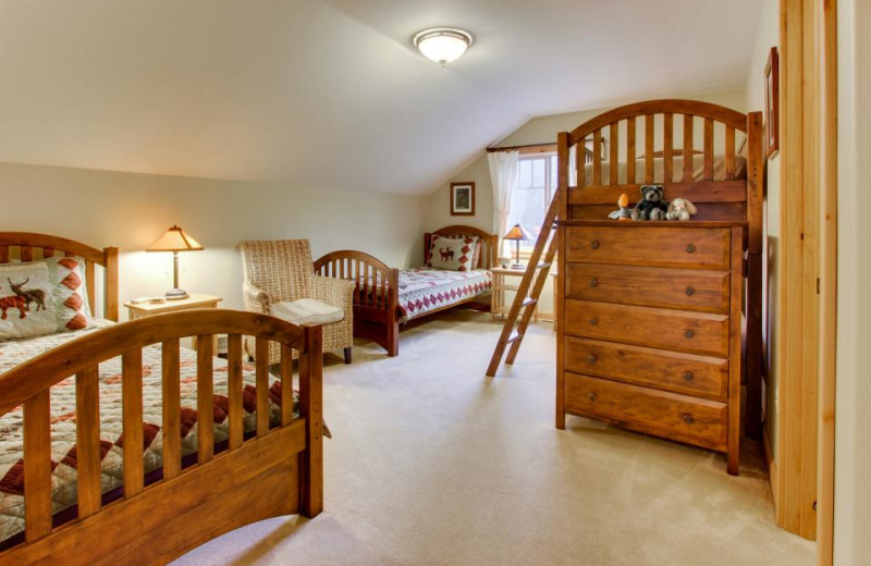 Guest room at Olympic Foothills Lodge.