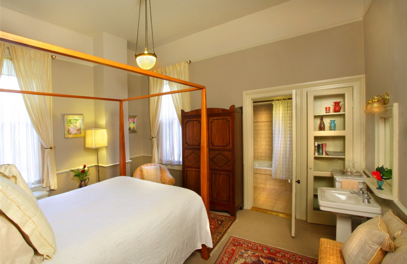 Guest bedroom at Camellia Inn.