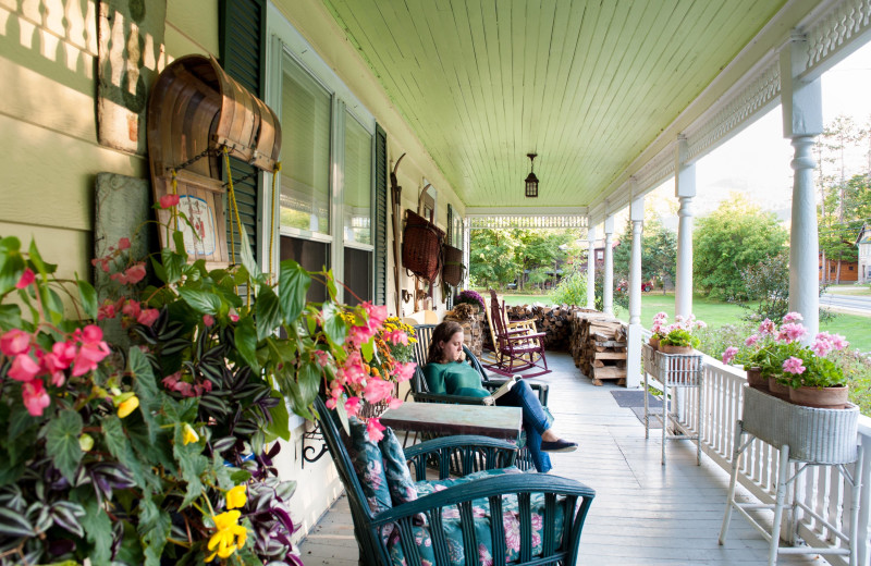 Porch at Keene Valley Lodge.