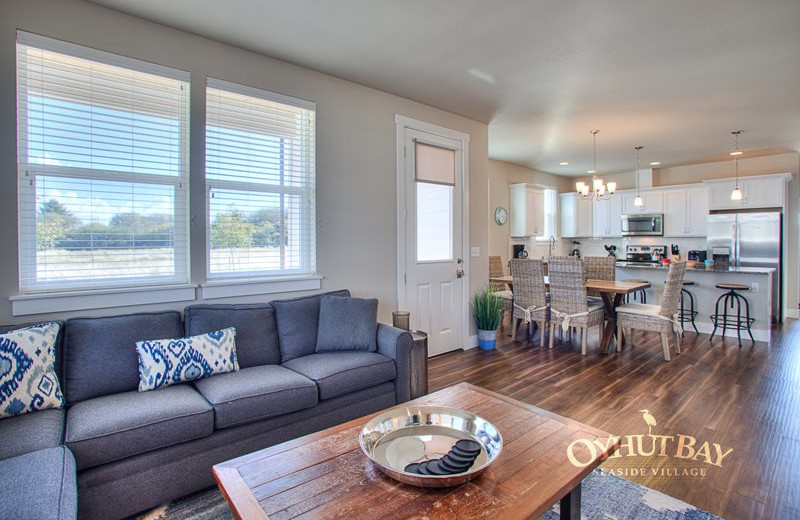 Rental interior at Oyhut Bay Seaside Village.