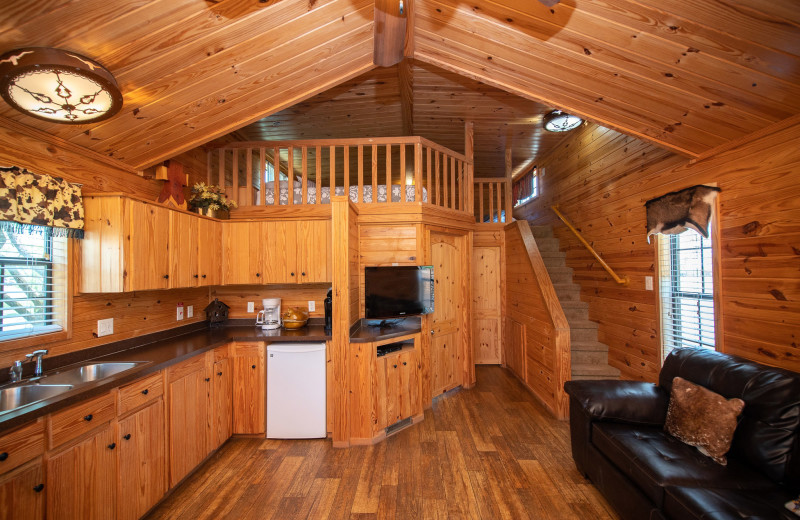 Cabin interior at Yogi Bear's Jellystone Park Wichita Falls.