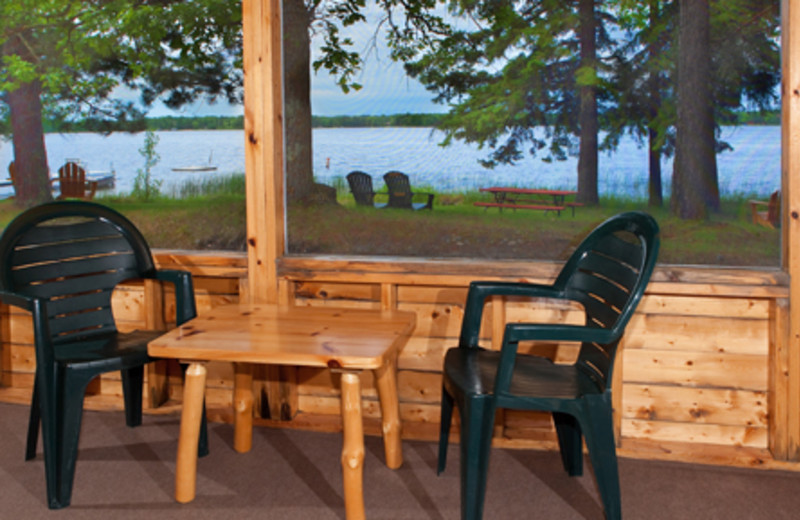 Lake view from cabin at Two Inlets Resort.