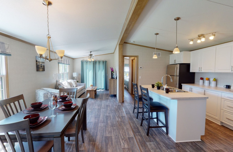 Cabin interior at Bonnie Lake Resort.
