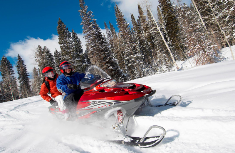 Snowmobiling at Old Forge Camping Resort.