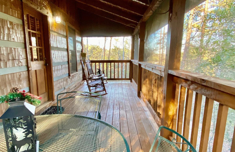 Cabin deck at Little Valley Mountain Resort.