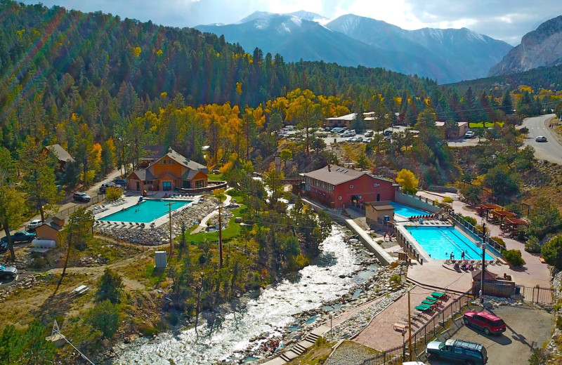 Aerial view of Mt. Princeton Hot Springs Resort.