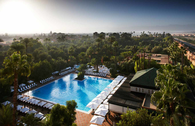 Outdoor pool at La Mamounia.