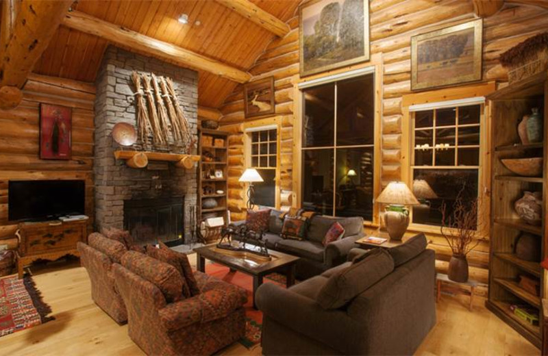 Rental living room at Rendezvous Mountain Rentals & Management.