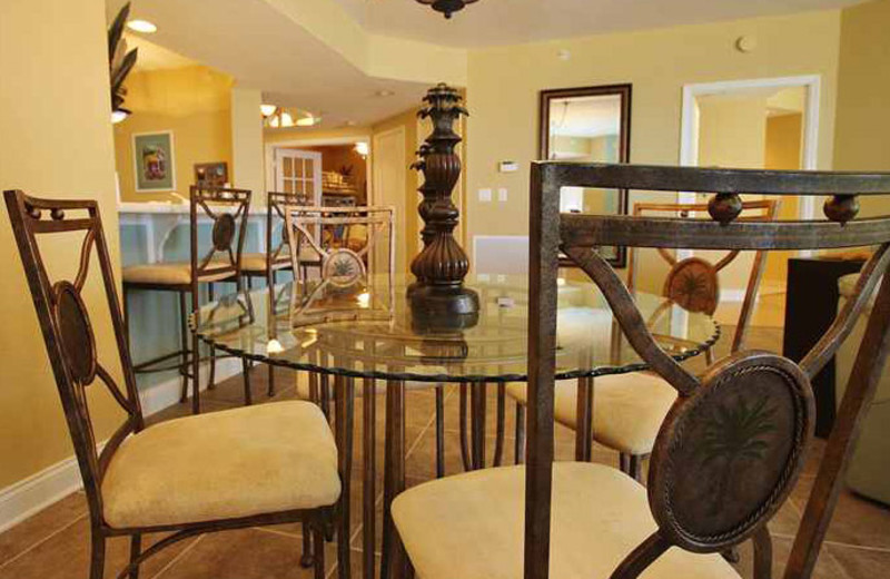 Rental dining area at Teeming Vacation Rentals.