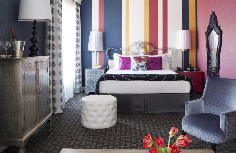 Guest bedroom at Hotel Monaco San Francisco.