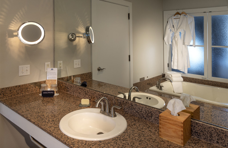 Guest bathroom at he Resort at Port Ludlow.