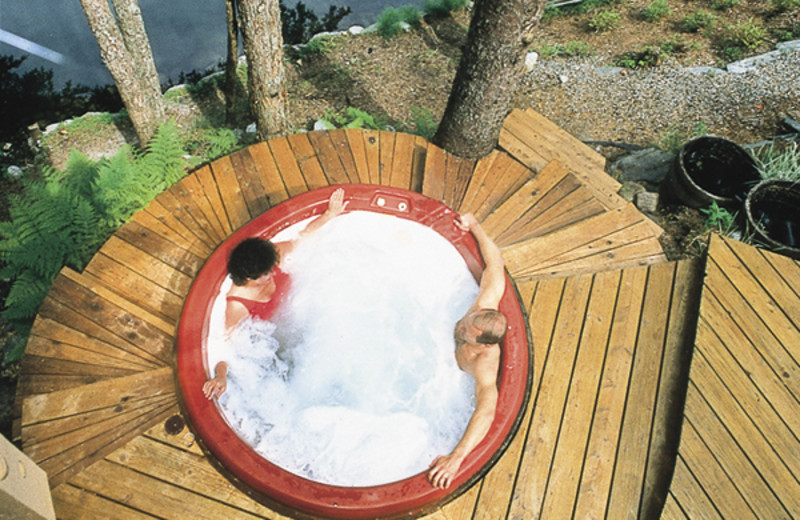 Hot tub at Pearson's Pond Luxury Inn and Adventure Spa.