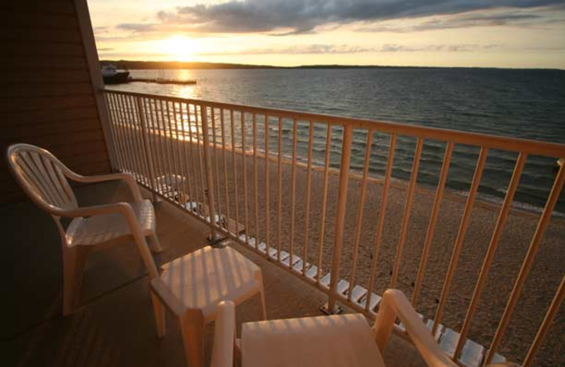 Balcony lake view at Bayshore Resort.