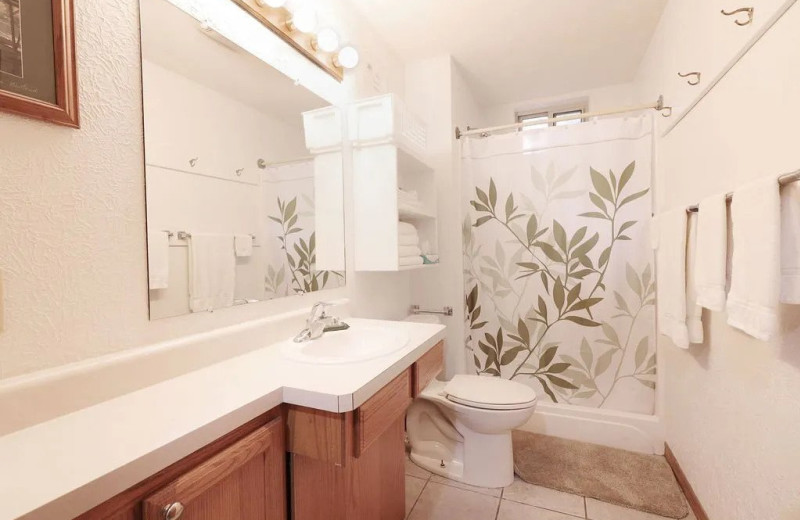 Cabin bathroom at Newlands Lodge.