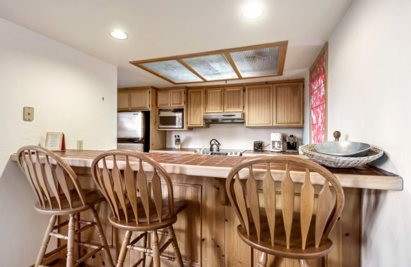 Rental kitchen at Canyon Services Vacation Rentals.