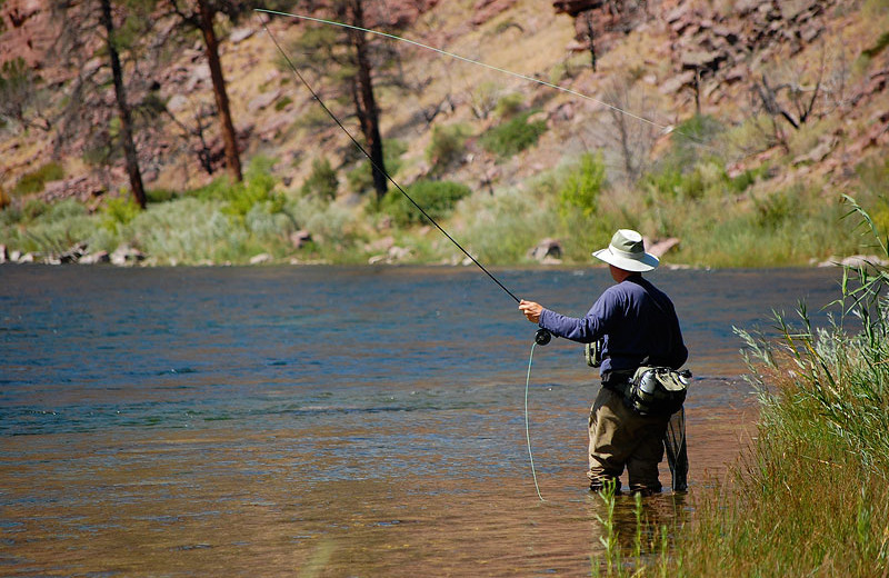 Fishing at Flaming Gorge Lodge.