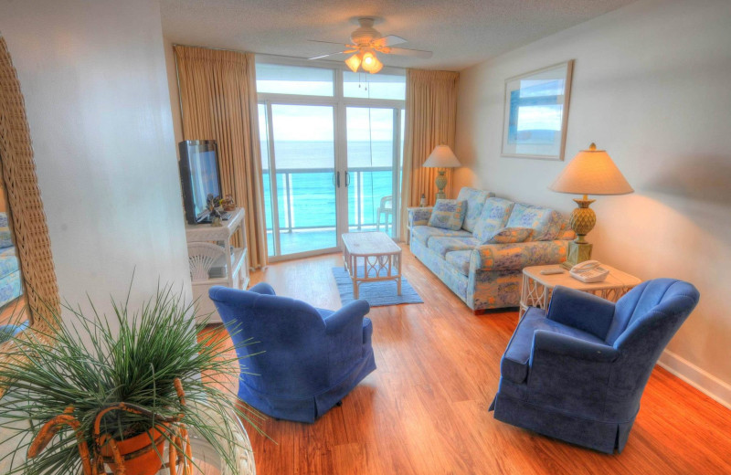 Rental living room at CondoLux Vacation Rentals.