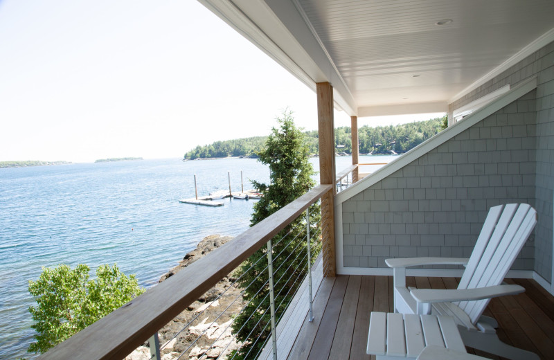 Guest balcony at Linekin Bay Resort.