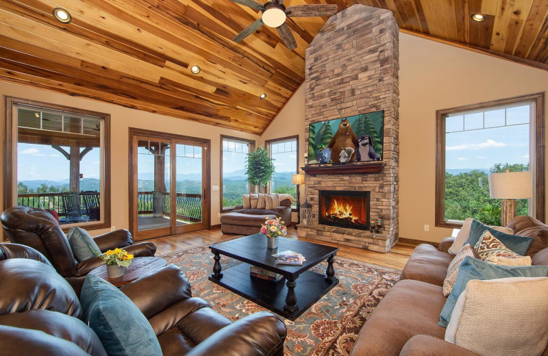 Rental living room at Cabins USA.