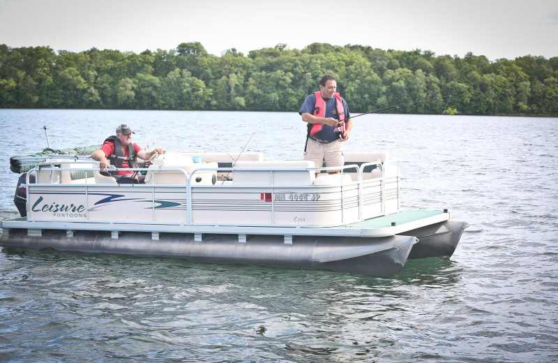 Pontoon at East Silent Lake Resort.