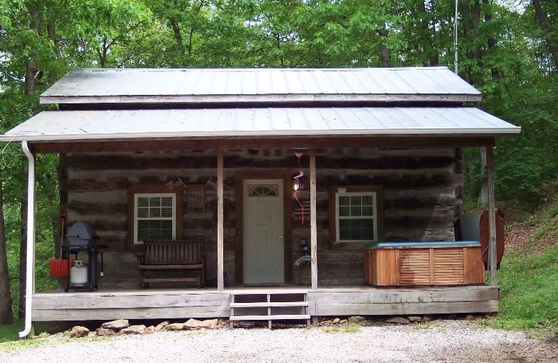 Cabin exterior at Hocking Hills Cozy Cabins.