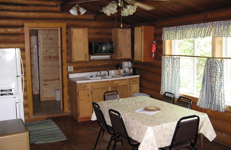 Cabin kitchen at Herseth's Tomahawk Resort.