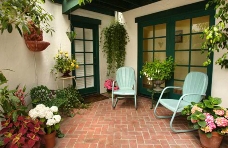 Patio view at Garden Cottage at the Green Bed & Breakfast.