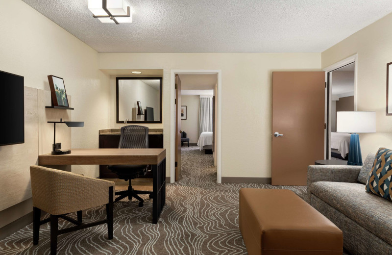 Guest room at Embassy Suites Phoenix - Tempe.