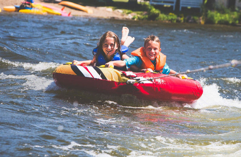 Water tubing at Elmhirst's Resort.